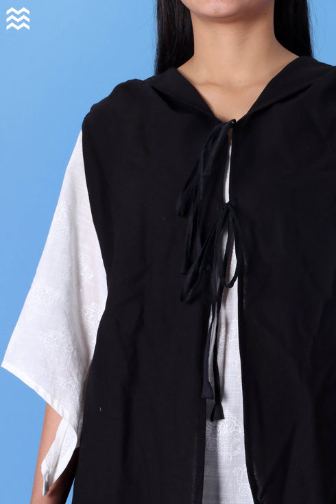 Khaadi Cotton Lola Overlay Jacket In Black