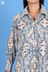 Cambric Cotton Boyfriend Shirt In Graphic Print