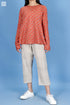 Silk Cotton Bias Inner Top in Zigzag Block Print