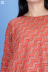 Silk Cotton Bias Inner Top in Zigzag Block Print