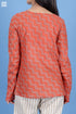 Silk Cotton Bias Inner Top in Zigzag Block Print
