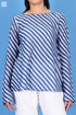 Silk Cotton Bias Inner Top in Striped Block Print