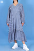 Mulmul Cotton Frilly Jelly Dress in Striped Block Print