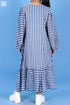 Mulmul Cotton Frilly Jelly Dress in Striped Block Print