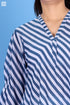 Cotton Silk Sherlock Top in Striped Block Print
