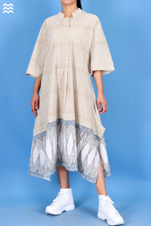 Slub Cotton Mai Tai Top In Graphic Block Print