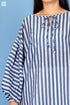 Cotton Silk Stanley Top In Striped Block Print
