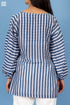Cotton Silk Stanley Top In Striped Block Print