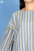 Cotton Silk Stanley Top In Striped Print