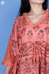 Cotton Silk Cher Caftan In Floral Block Print