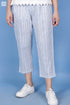 Cambric Cotton Rose Pant In Striped Block Print