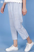 Cambric Cotton Rose Pant In Striped Block Print