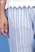 Cambric Cotton Rose Pant In Striped Block Print