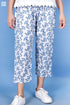 Cambric Cotton Rose Pant In Floral Block Print