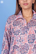 Mulmul Cotton Boyfriend Shirt In Floral Block Print