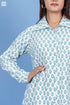 Rayon Boyfriend Shirt In Floral Block Print