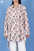 Slub Cotton Boyfriend Shirt In Floral Block Print
