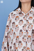 Slub Cotton Boyfriend Shirt In Floral Block Print
