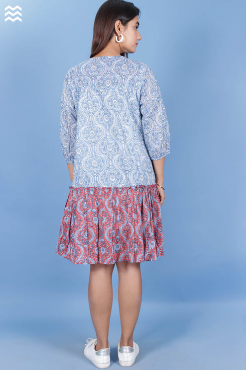 Mulmul Cotton New Pete Top In Block Print