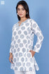 Crepe Cotton Anu Kurta In Graphic Block Print