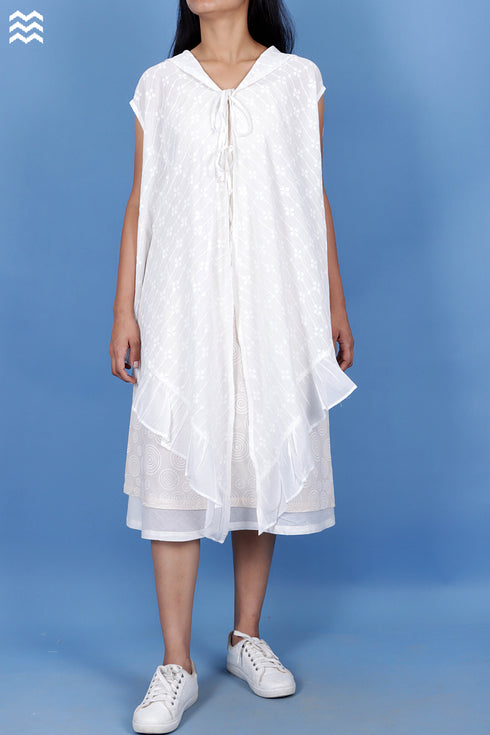 Crepe Cotton Lola Shrug In Graphic Block Print