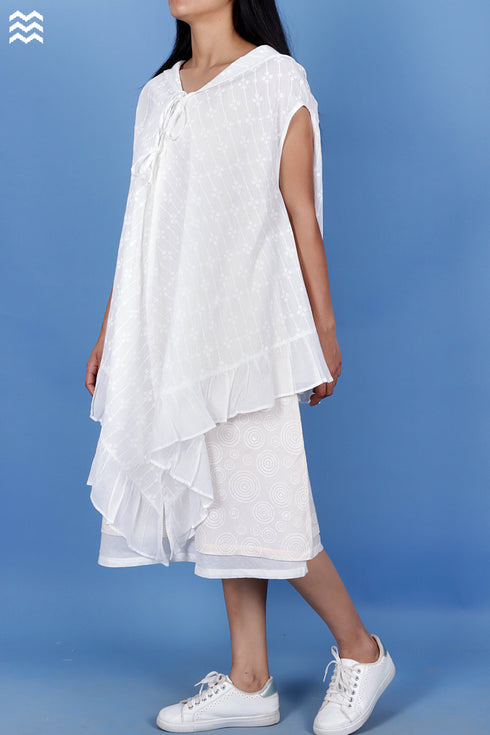 Crepe Cotton Lola Shrug In Graphic Block Print