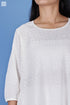 Slub Cotton Rose Top In Graphic Block Print