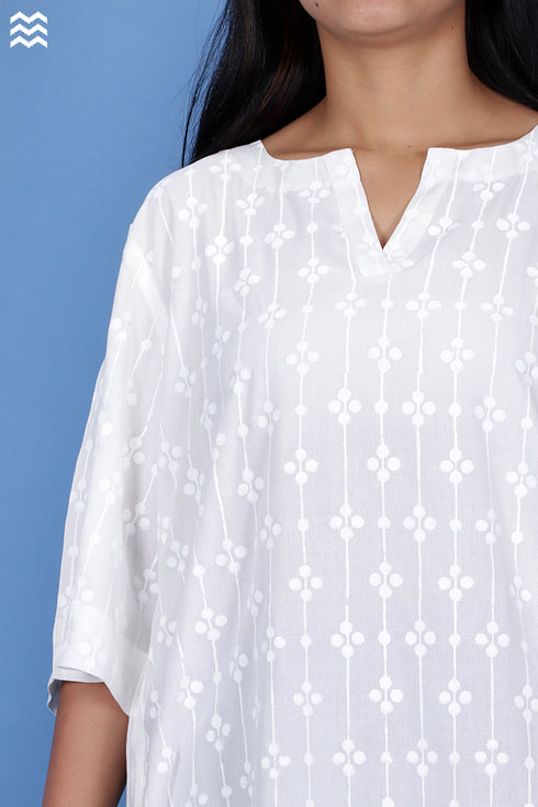 Rayon Uma Top In Graphic Block Print