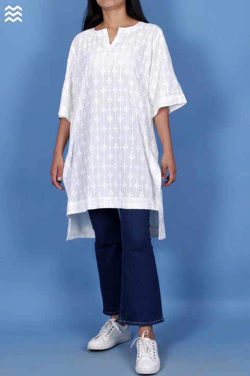 Rayon Uma Top In Graphic Block Print