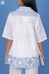 Slub Cotton Lacoste Top In White Block Print
