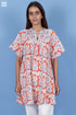 Crepe Cotton Butterfly Top In Floral Block Print
