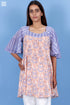 Crepe Cotton Bubble Top In Assorted Block Print