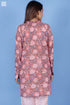 Mulmul Cotton Poiret Top In Floral Block Print