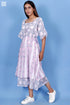 Mulmul Cotton Layered Dress In Floral Block Print