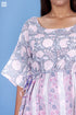 Mulmul Cotton Layered Dress In Floral Block Print