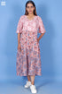 Harlequin Dress In Floral Block Print