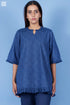Slub Cotton Frilly Pete Top In Block Print