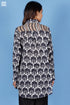 Crepe Cotton Open Boyfriend Top In Block Print