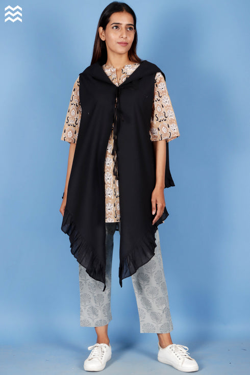 Crepe Cotton Phil Top In Block Print
