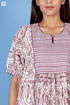 Cotton Slub Ellora Kaftan In Graphic Block Print