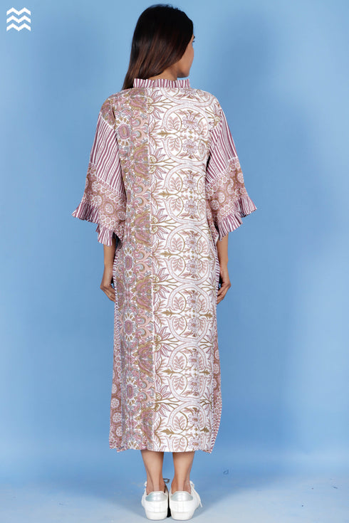 Rayon Caftan In Block Print