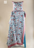 20s Cotton Bedcover in Pink & Indigo Floral Jaal Print