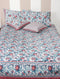 20s Cotton Bedcover in Pink & Indigo Floral Jaal Print