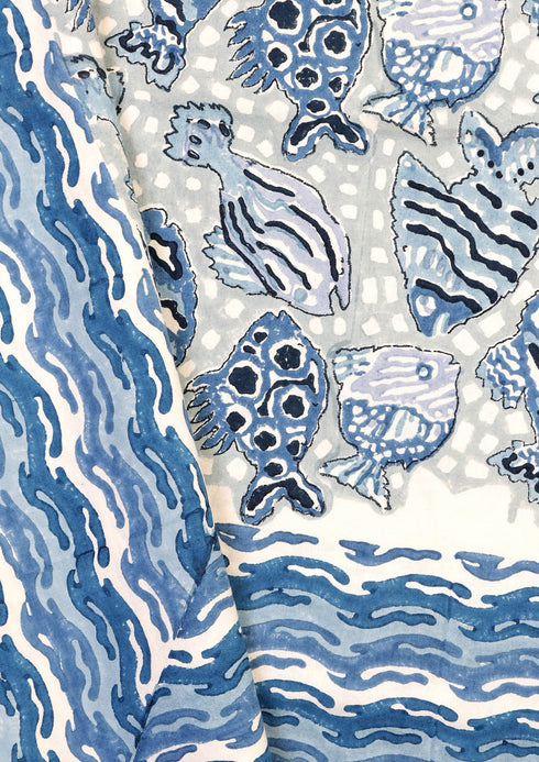 20s Cotton Bed CoverIn GraphicBlock Print