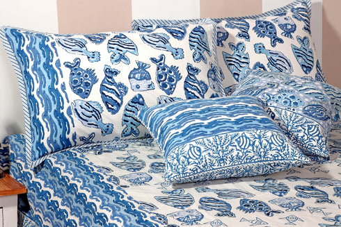 20s Cotton Bed CoverIn GraphicBlock Print