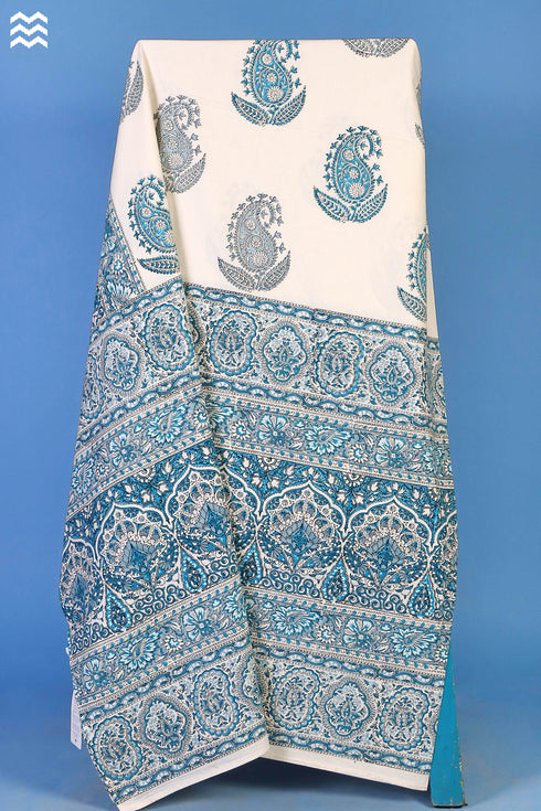 20s Cotton Bed Cover In TraditionalBlock Print