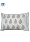 40s Cotton Pillow Cover in Grey/Blue Hand Block Prints