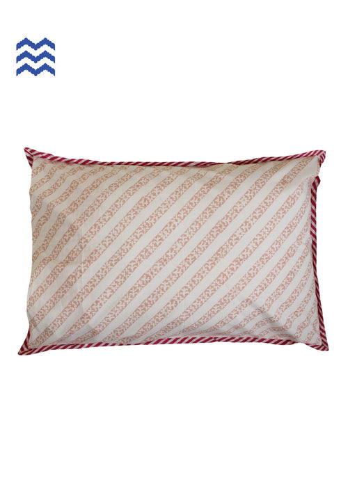 40s Cotton Pillow Cover in Dusty Pink Block Prints