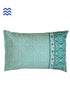 40s Cotton Pillow Cover in Mint and Emerald Block Prints