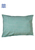 40s Cotton Pillow Cover in Mint and Emerald Block Prints